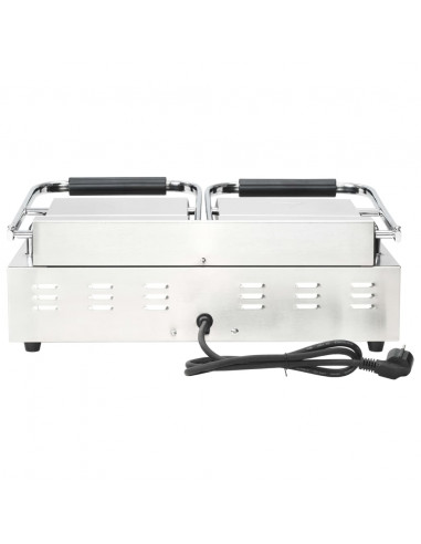 Doppia Griglia per Panini Scanalata 3600 W 57x30,5x20 cm