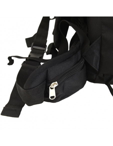 Zaino da Trekking Nero 80 L in Tessuto Oxford