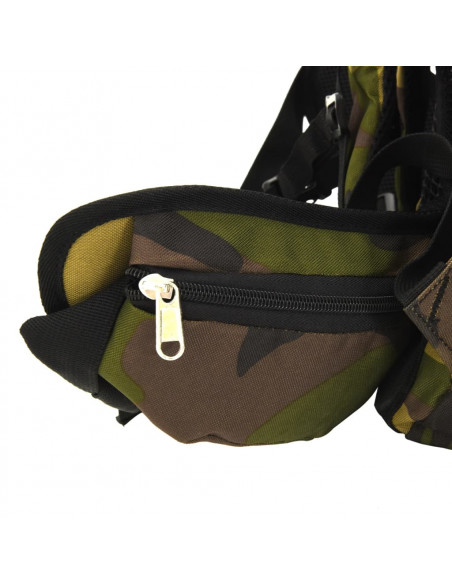 Zaino da Trekking Verde Mimetico 80 L in Tessuto Oxford
