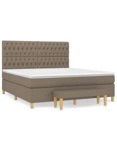 Giroletto a Molle con Materasso Tortora 180x200 cm in Tessuto 2