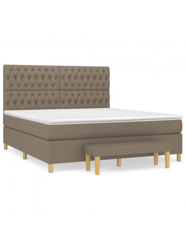 Giroletto a Molle con Materasso Tortora 180x200 cm in Tessuto