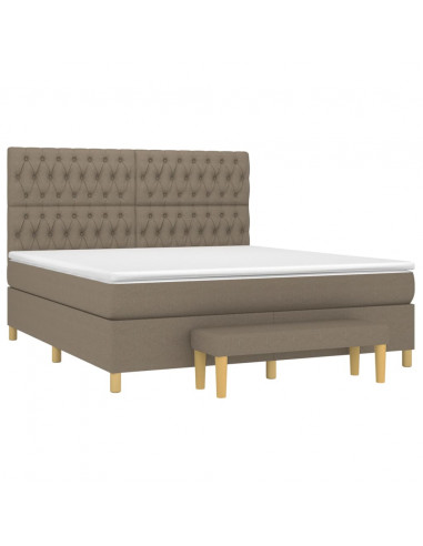Giroletto a Molle con Materasso Tortora 180x200 cm in Tessuto