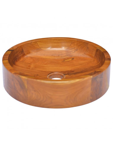 Lavabo in Legno Massello di Teak Φ40x10 cm
