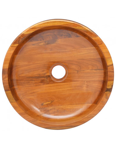 Lavabo in Legno Massello di Teak Φ40x10 cm