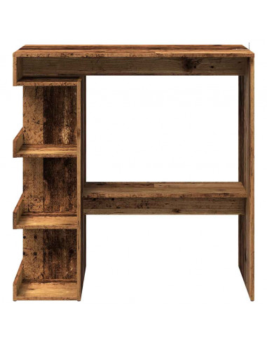 Tavolo Bar con Ripiani Legno Antico 100x50x101,5 cm Truciolato