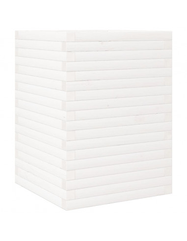 Fioriera da Giardino Bianca 50x50x68,5cm Legno Massello di Pino