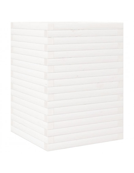 Fioriera da Giardino Bianca 50x50x68,5cm Legno Massello di Pino