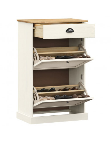 Scarpiera VIGO 60x35x96 cm in Legno Massello di Pino Bianco