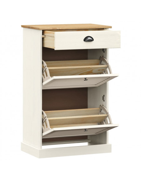 Scarpiera VIGO 60x35x96 cm in Legno Massello di Pino Bianco