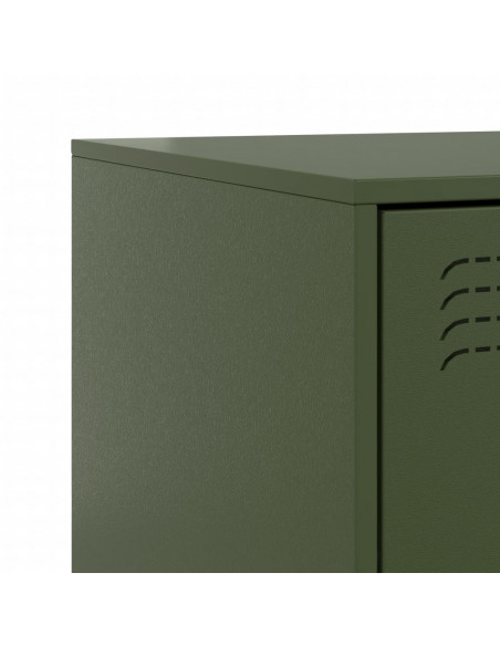 Comodini 2 pz Verde Oliva 34,5x39x62 cm in Acciaio