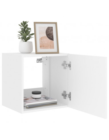 Mobile TV a Parete con Luci LED Bianco 40,5x35x40 cm