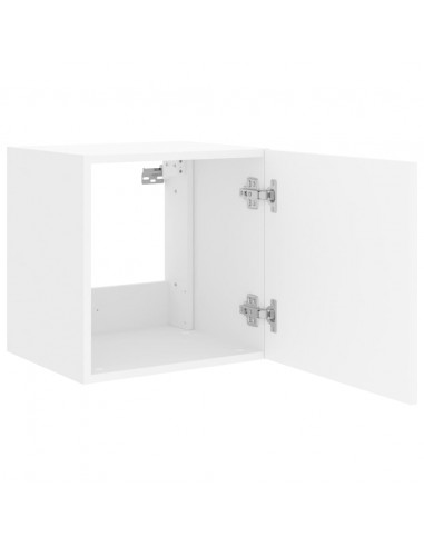 Mobile TV a Parete con Luci LED Bianco 40,5x35x40 cm