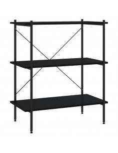 Scaffale con 3 Mensole Nero 80x40x92 cm 2