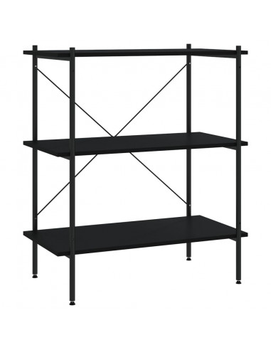 Scaffale con 3 Mensole Nero 80x40x92 cm