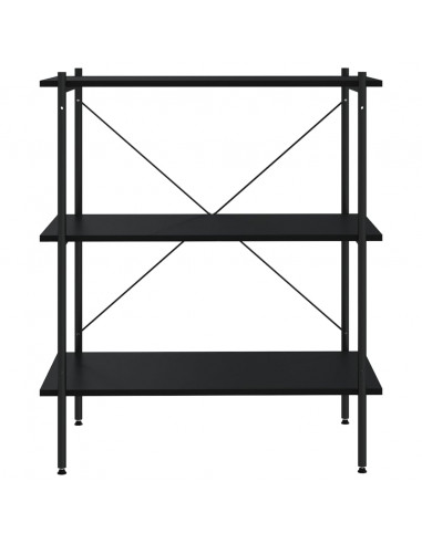Scaffale con 3 Mensole Nero 80x40x92 cm