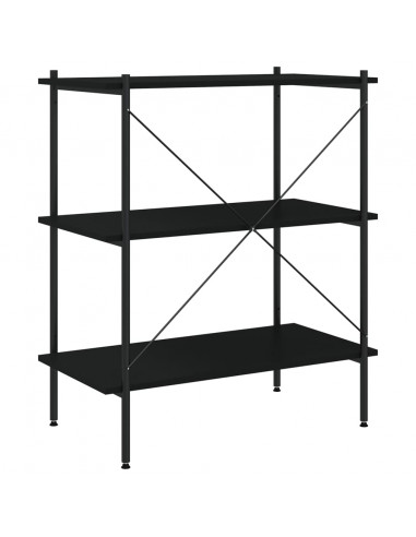 Scaffale con 3 Mensole Nero 80x40x92 cm