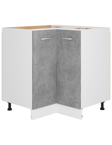 Mobile Angolare Grigio Cemento 75,5x75,5x80,5 cm in Multistrato