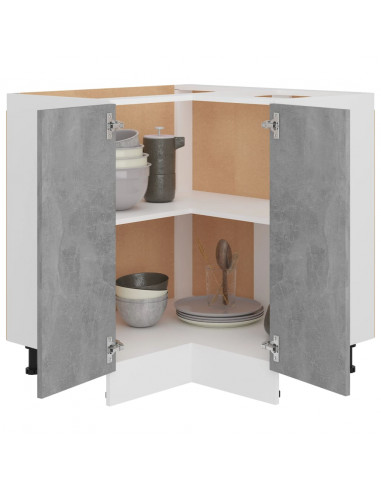 Mobile Angolare Grigio Cemento 75,5x75,5x80,5 cm in Multistrato
