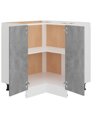 Mobile Angolare Grigio Cemento 75,5x75,5x80,5 cm in Multistrato