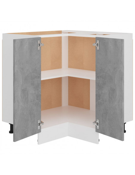 Mobile Angolare Grigio Cemento 75,5x75,5x80,5 cm in Multistrato