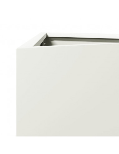 Fioriere 2 pz Bianche Triangolari 50x43x75 cm in Acciaio