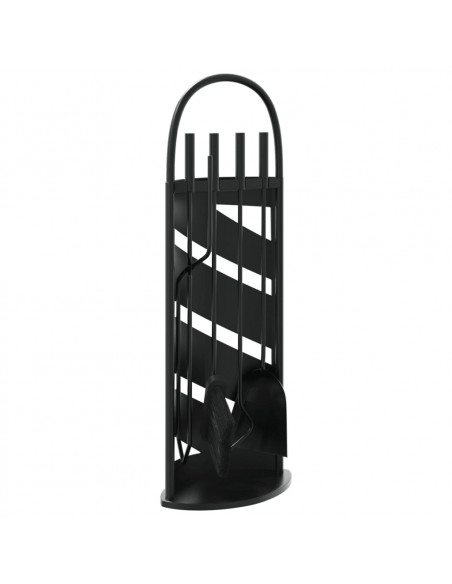 Set Attrezzi per Caminetto 5 pz 23x15x66 cm in Acciaio