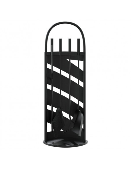 Set Attrezzi per Caminetto 5 pz 23x15x66 cm in Acciaio