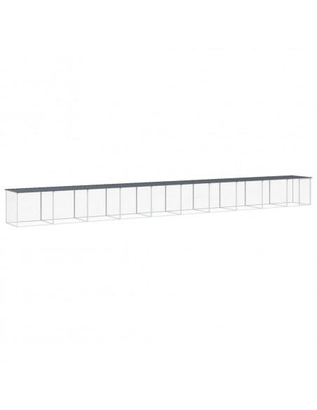 Gabbia Polli con Tetto Antracite 1003x98x90 cm Acciaio Zincato
