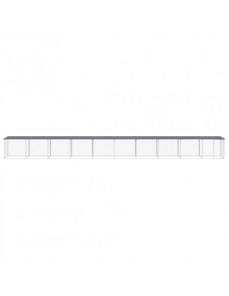 Gabbia Polli con Tetto Antracite 1003x98x90 cm Acciaio Zincato