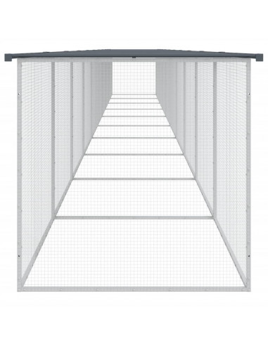 Gabbia Polli con Tetto Antracite 1003x98x90 cm Acciaio Zincato