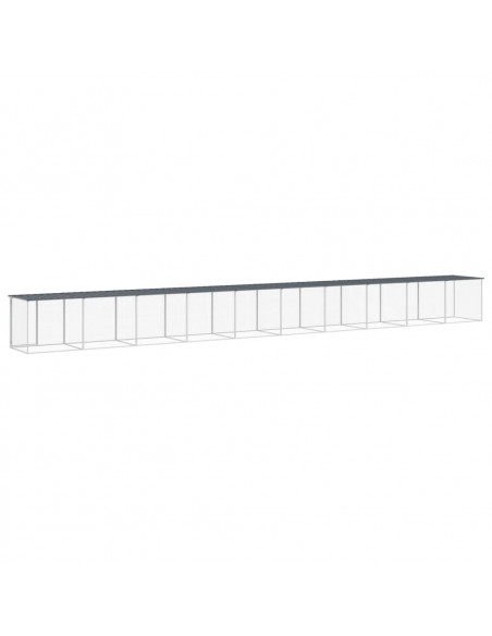 Gabbia Polli con Tetto Antracite 1003x98x90 cm Acciaio Zincato