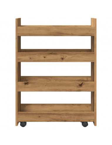 Carrello Stretto a 4 Livelli Rovere Artigianale in Truciolato