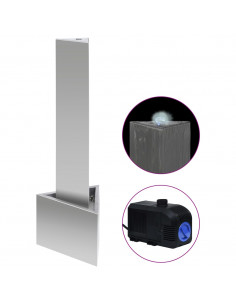 Fontana da Giardino Argento 37,7x32,6x110 cm in Acciaio Inox 2