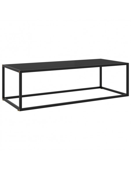 Tavolino da Salotto Nero con Vetro Nero 120x50x35 cm