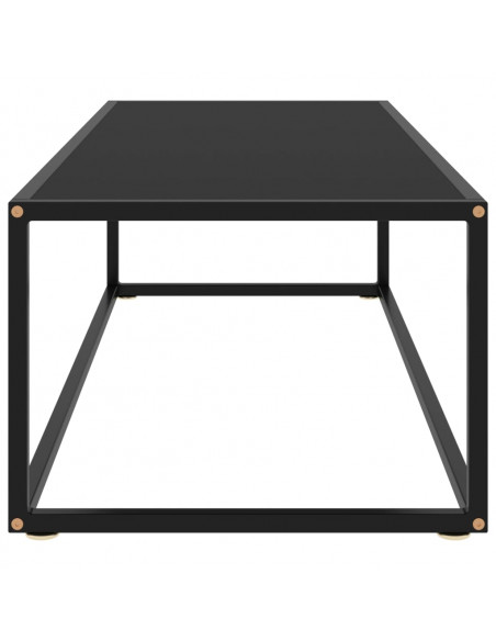 Tavolino da Salotto Nero con Vetro Nero 120x50x35 cm