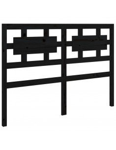 Testiera per Letto Nera 125,5x4x100cm in Legno Massello di Pino 2