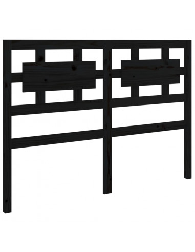 Testiera per Letto Nera 125,5x4x100cm in Legno Massello di Pino