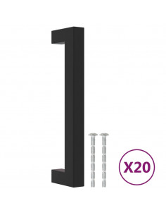 Maniglie per Mobili 20 pz Nere 128 mm in Acciaio Inox 2