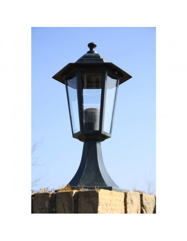 Lampione da Giardino Verde Scuro/Nero in Alluminio