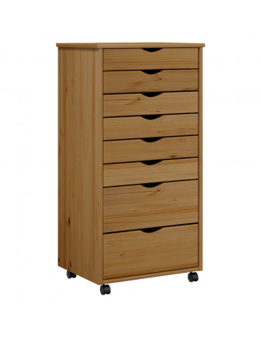 Armadietto Rotante con Cassetti MOSS Miele Legno Massello Pino