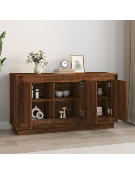 Credenza Rovere Marrone 102x35x55 cm in Legno Multistrato