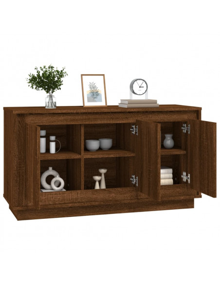 Credenza Rovere Marrone 102x35x55 cm in Legno Multistrato