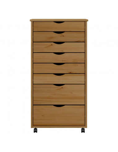 Armadietto Rotante con Cassetti MOSS Miele Legno Massello Pino