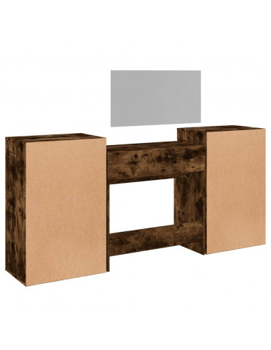 Set da Toeletta 4 pz Rovere Fumo in Legno Multistrato