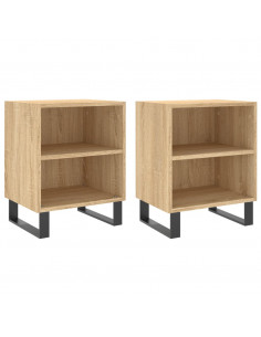 Comodini 2 pz Rovere Sonoma 40x30x50 cm in Legno Multistrato 2