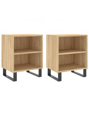 Comodini 2 pz Rovere Sonoma 40x30x50 cm in Legno Multistrato