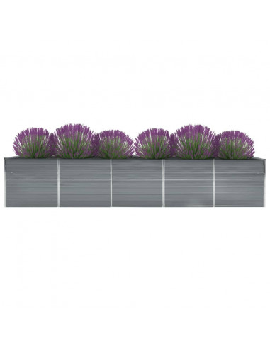 Letto Rialzato in Acciaio Zincato 400x80x45 cm Grigio