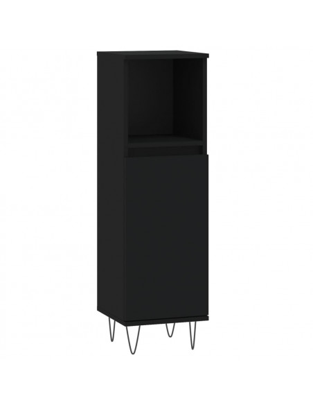 Set Mobili da Bagno 3 pz Nero in Legno Multistrato