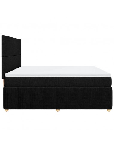 Giroletto a Molle con Materasso Nero 180x200 cm in Tessuto