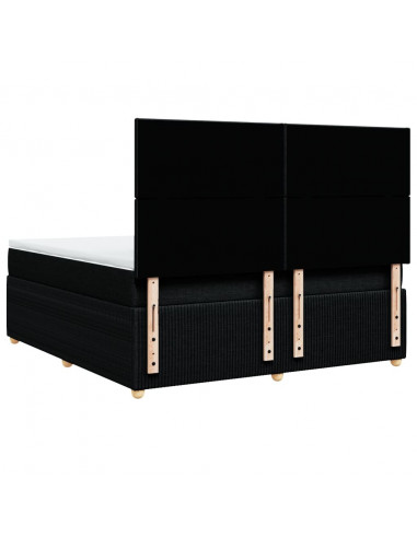 Giroletto a Molle con Materasso Nero 180x200 cm in Tessuto